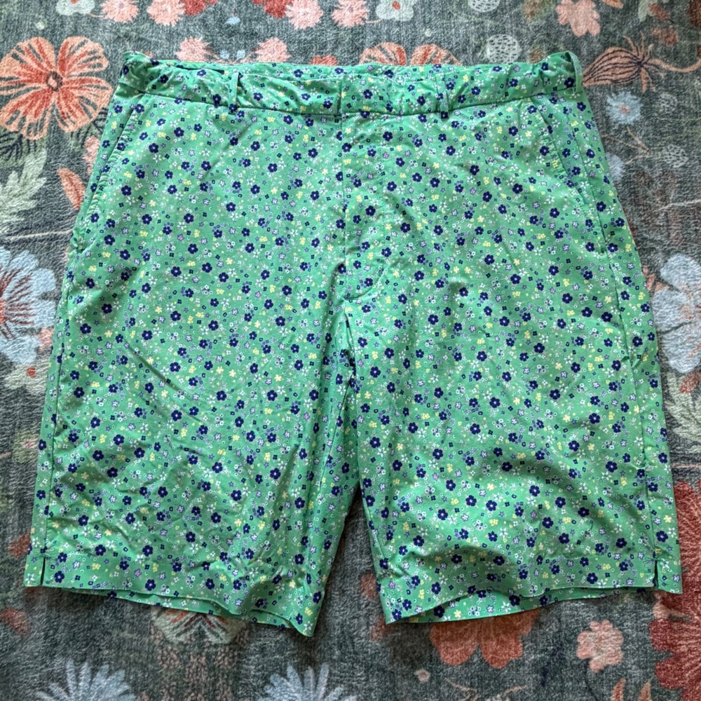 Polo Golf Ralph Lauren Mens 36 Floral Performance Shorts Green Swim Golf Stretch